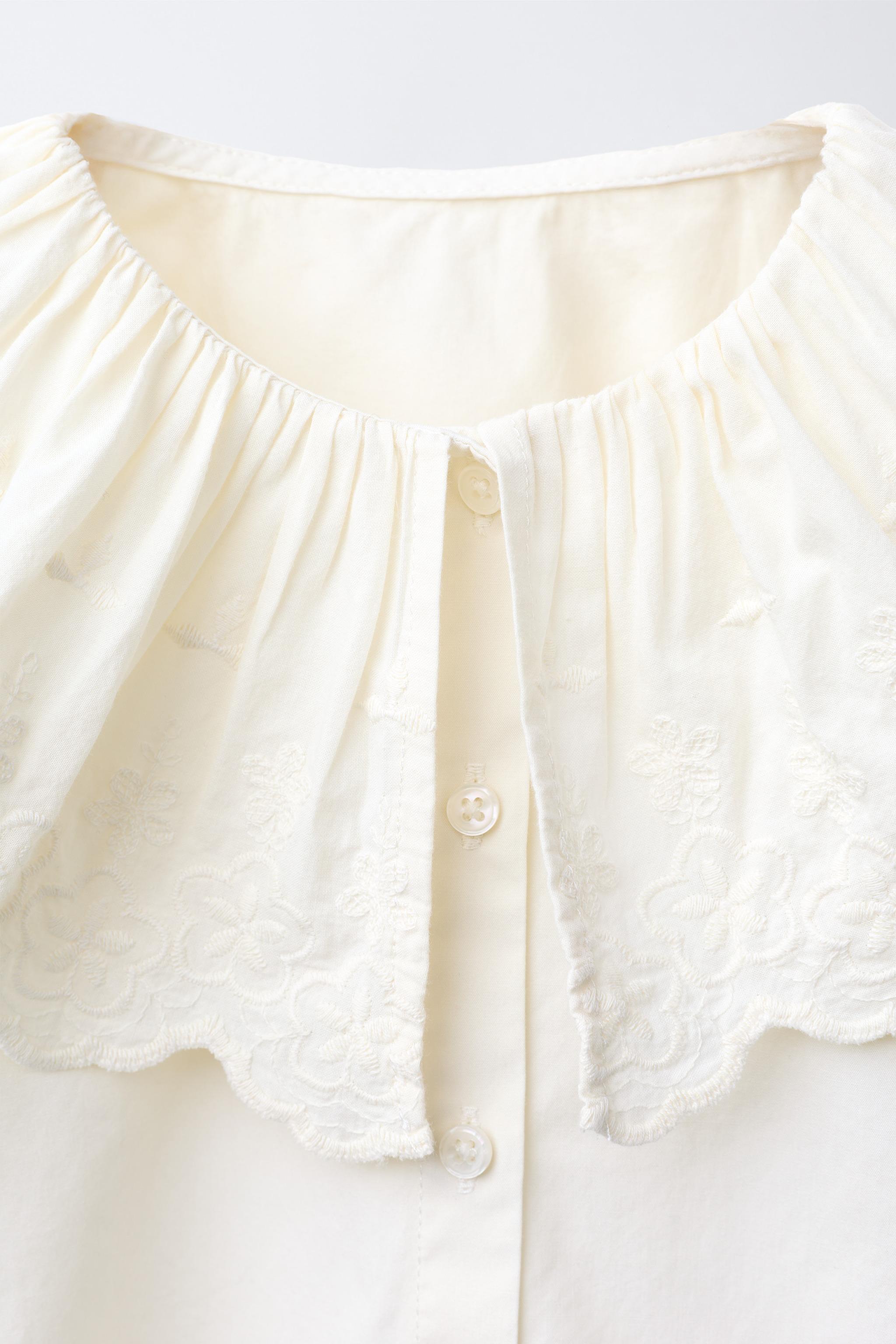 EMBROIDERED PETER PAN COLLAR BLOUSE